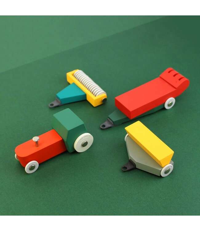Charming Wooden Tractor with Trailers
